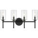 Chastine 4 Light 25.5 inch Matte Black Bathroom Vanity Light Wall Light